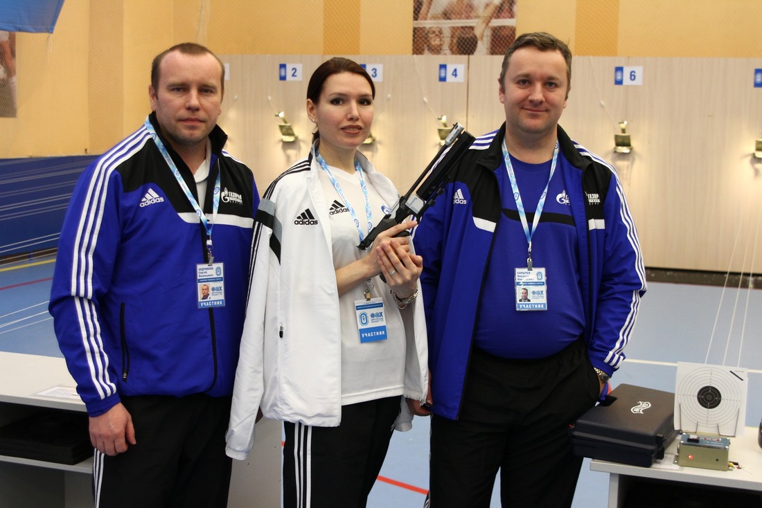 Золотая сборная сургутских стрелков (слева направо): Сергей Андриянов, Алла Заостровская, Николай Сарычев