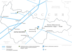 Схема газоснабжения Ханты-Мансийского округа (Фото — ПАО "Газпром")